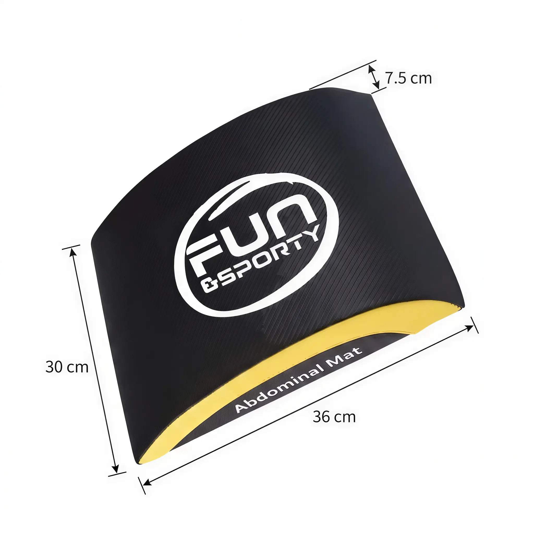 Ab mat dimensions showing 36 cm width, 30 cm height and 7.5 cm profile