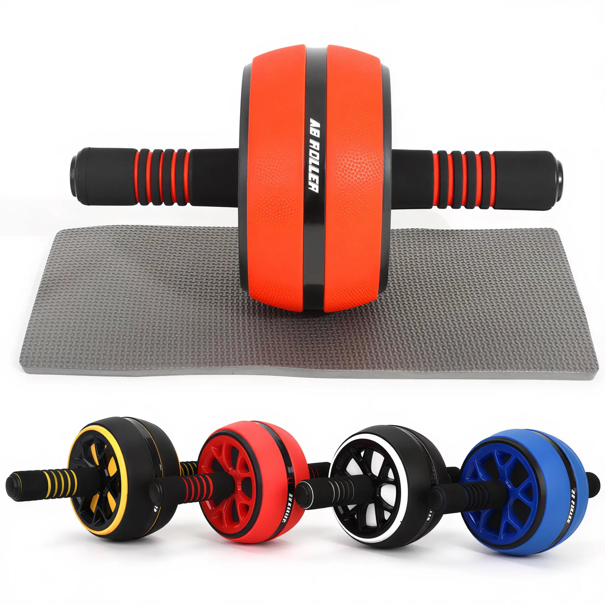 Ab wheel available in Black & White, Black & Yellow, Red & Black and Blue & Black