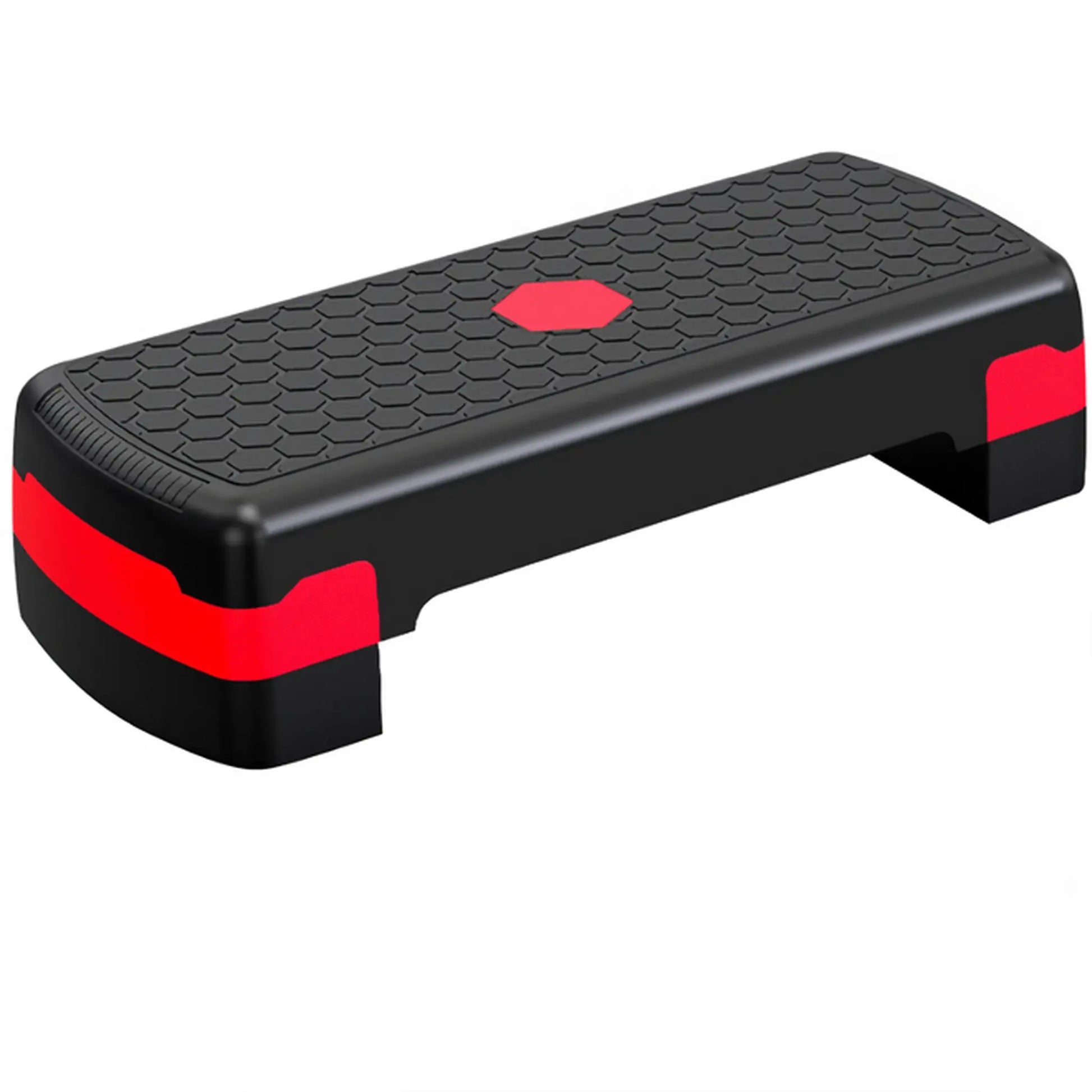 Black and red aerobic step on a white background