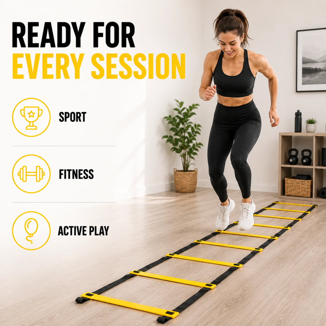 Agility ladder for speed, agility and coordination training