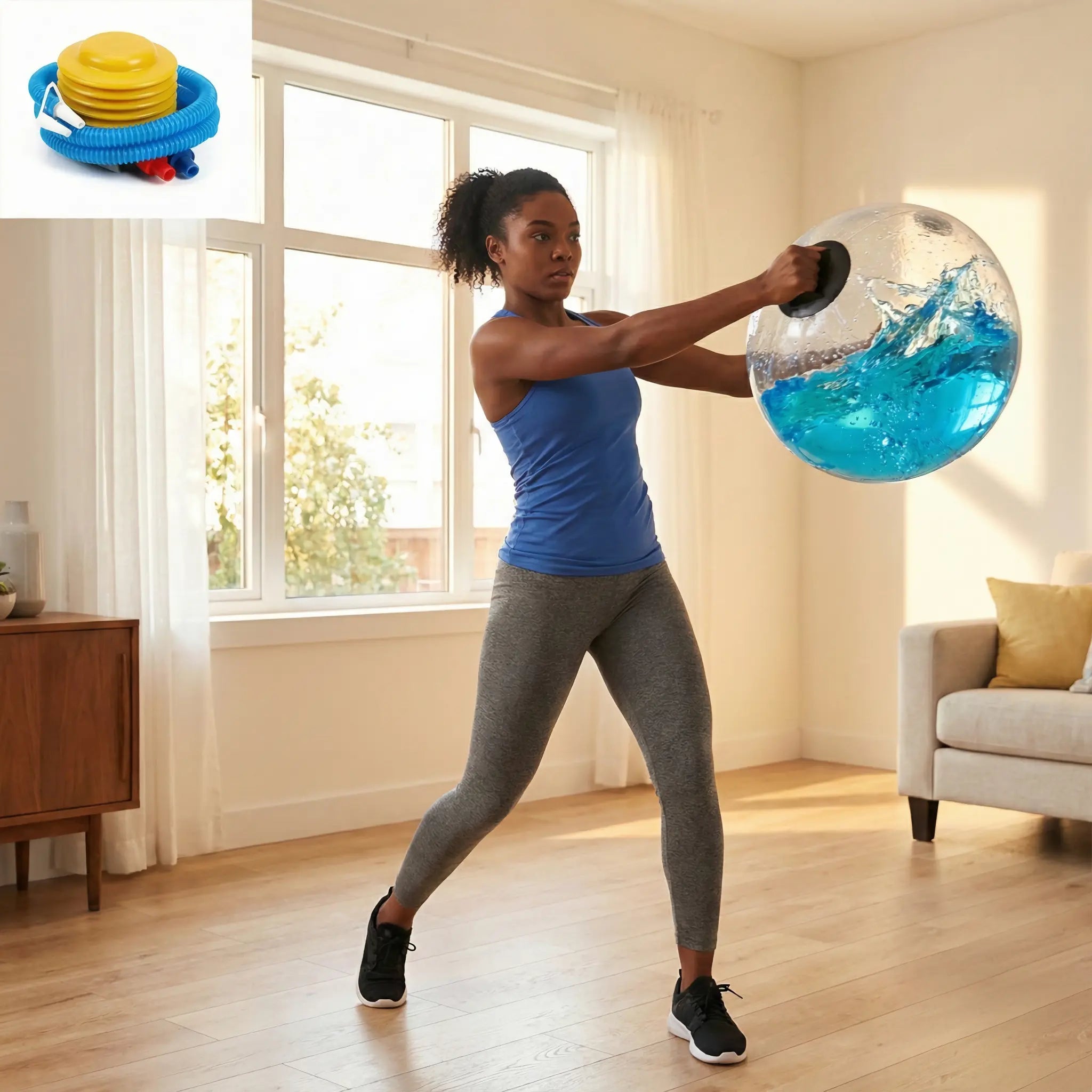 Aqua ball used for functional strength and core stability exercise