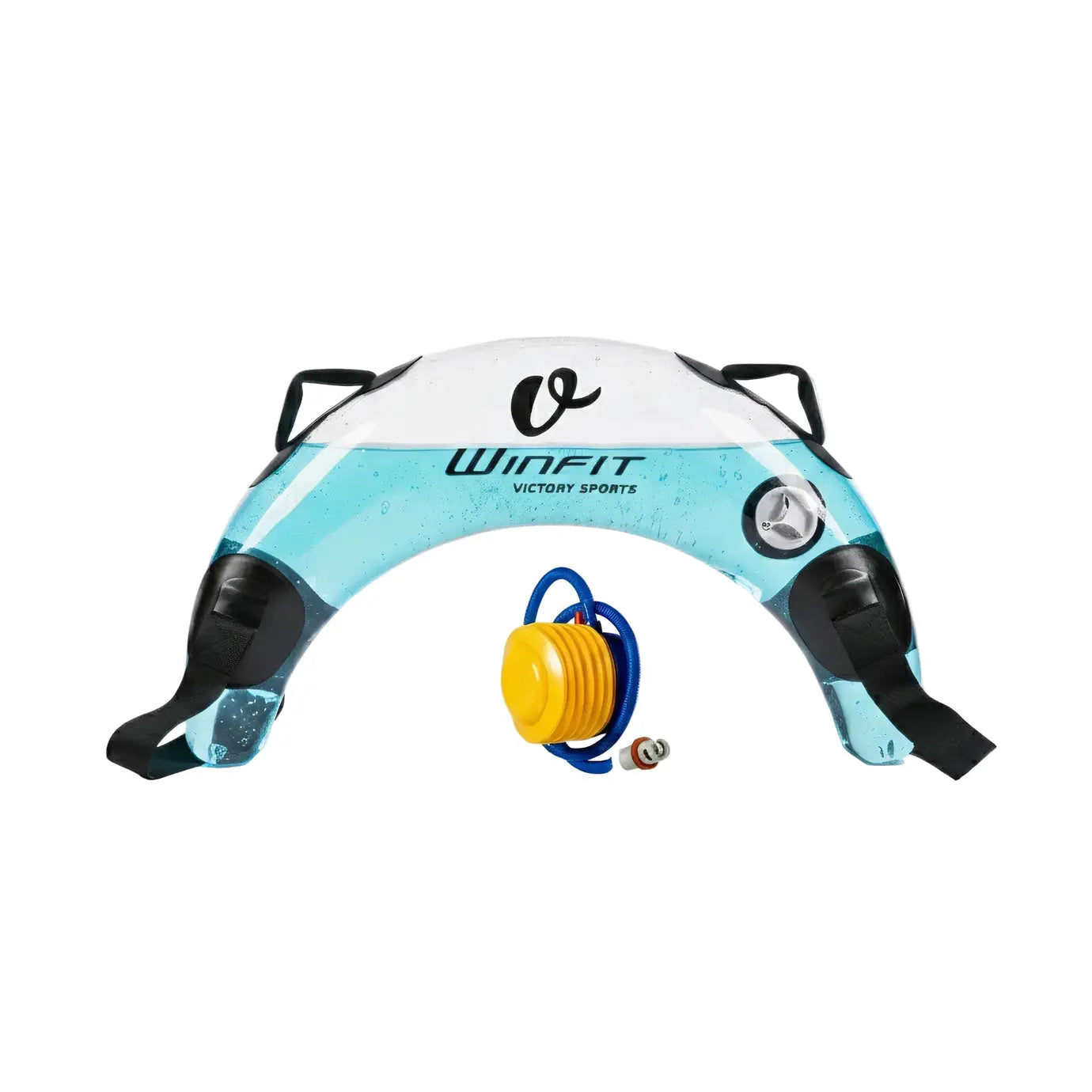 Water-filled Bulgarian aqua bag with crescent shape and integrated handles