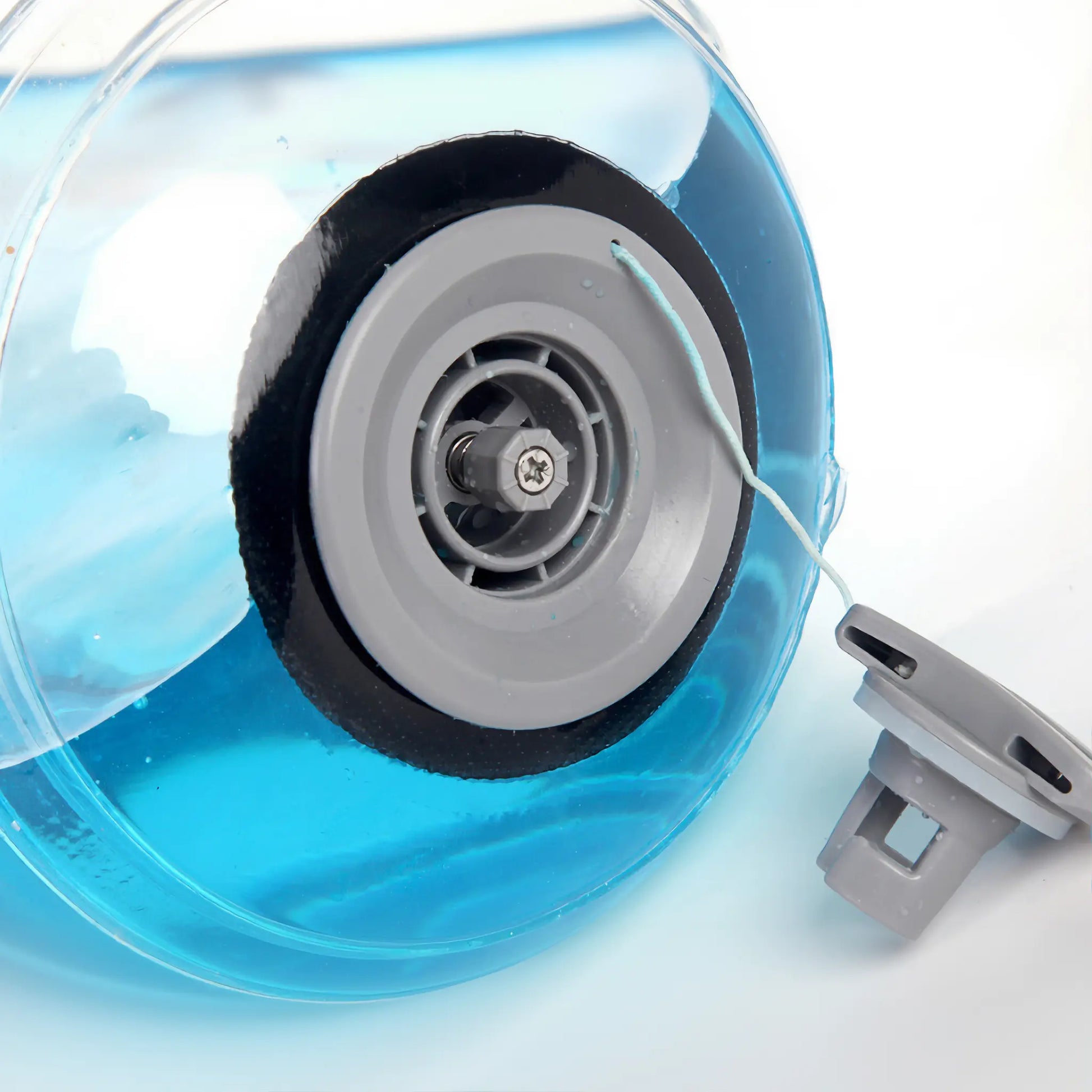 Close-up of aqua training bag valve showing reinforced leak-proof seal