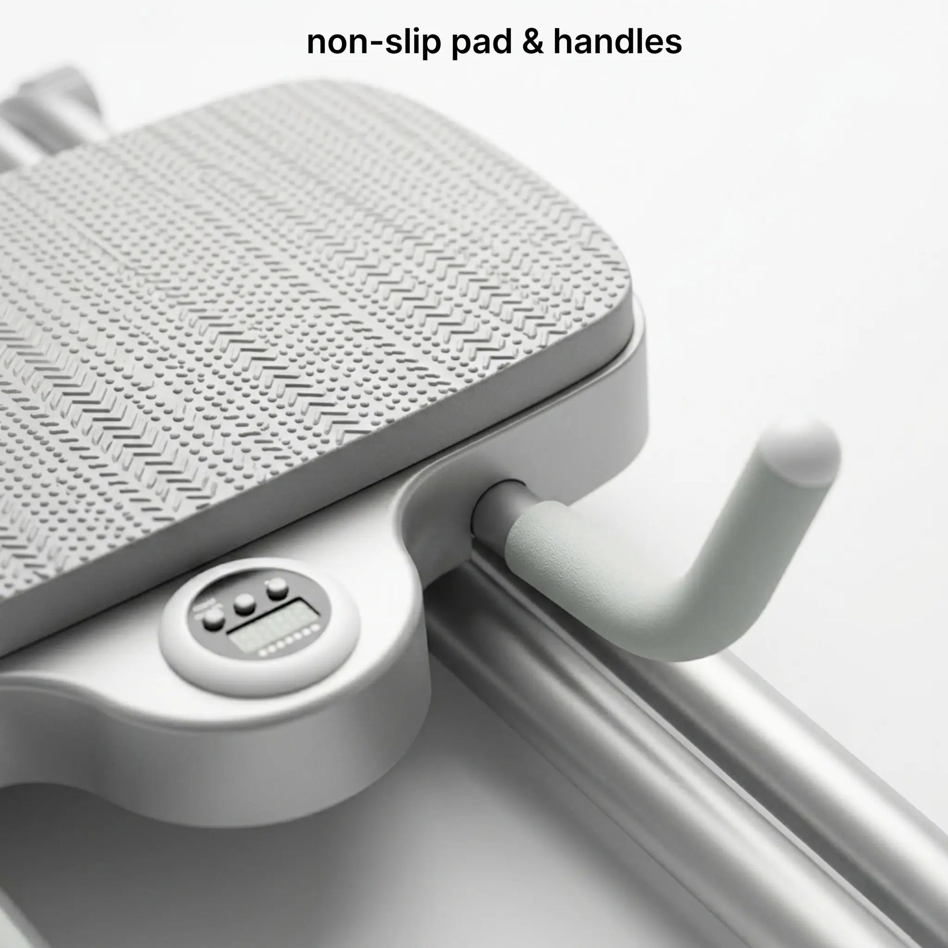Textured support pad and foam-grip handles on the Dual Track Ab Slider