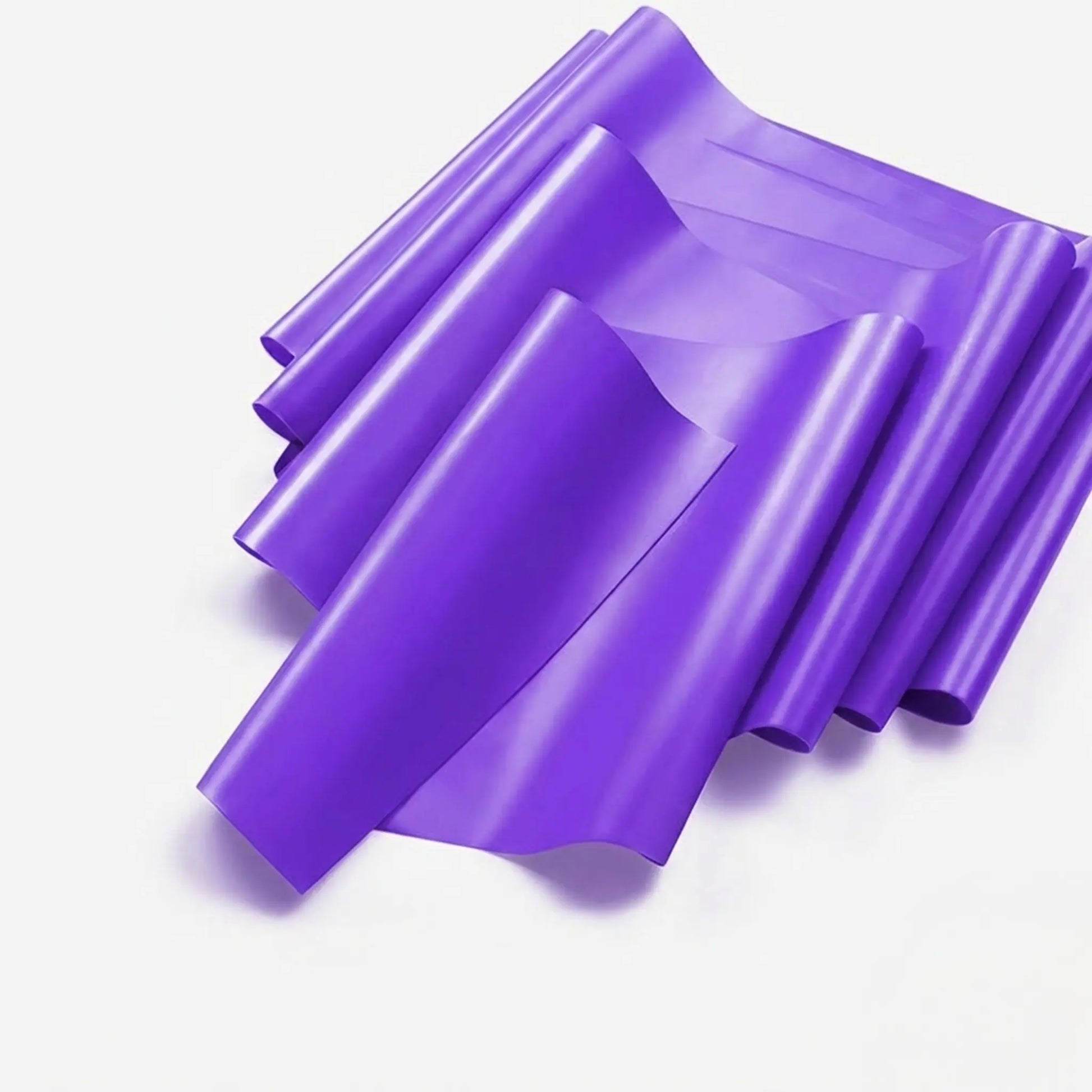 Close-up of light resistance band material and thickness