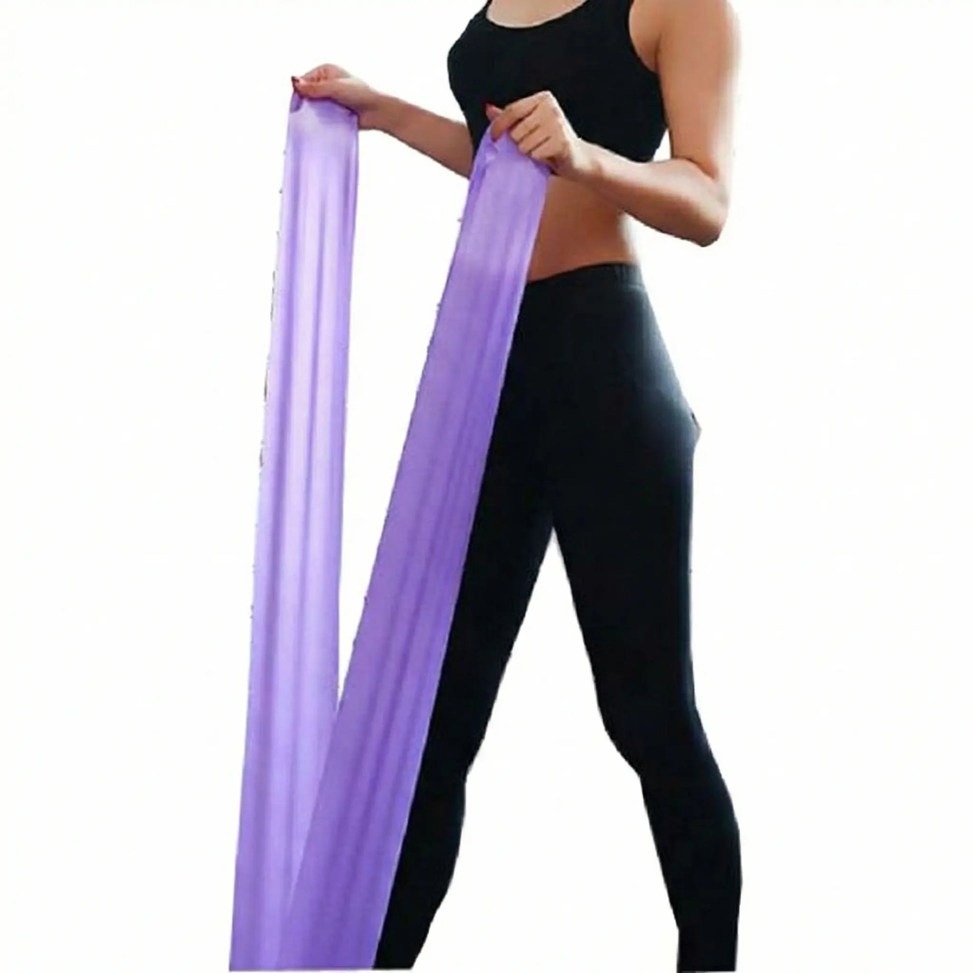 Person using a light resistance band for standing exercise