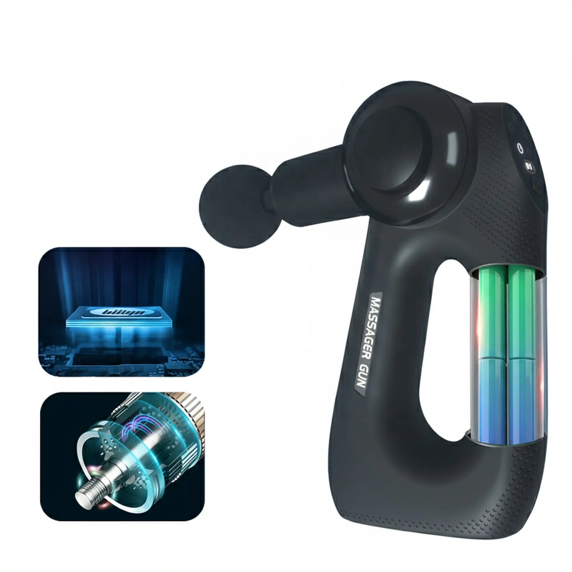 High torque motor and long lasting battery inside portable massage gun