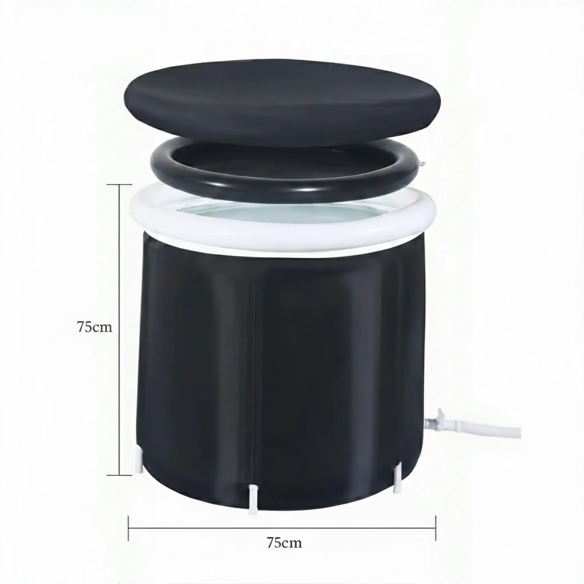 Portable ice bath dimensions 75cm height and 75cm diameter