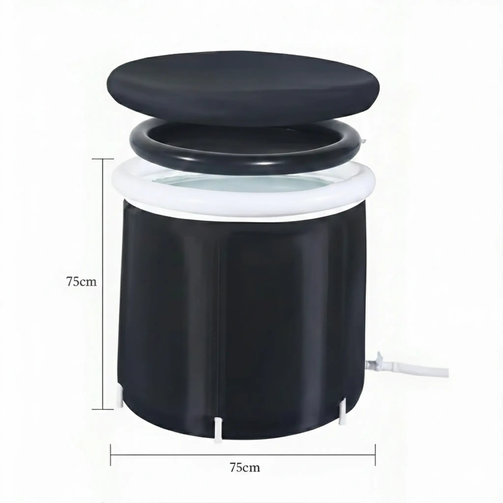 Portable ice bath dimensions 75cm height and 75cm diameter