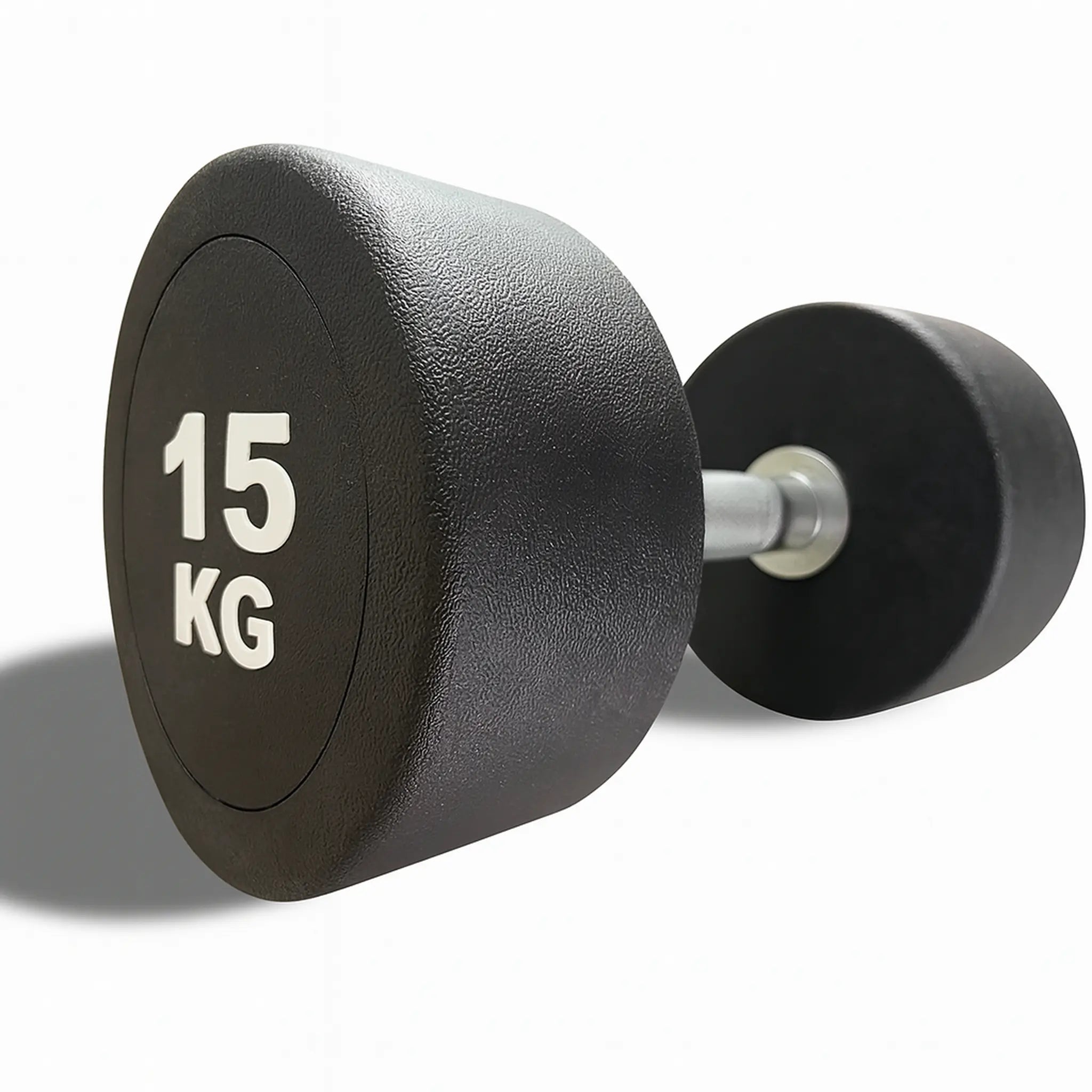 Rubber coated dumbbell head with weight marking