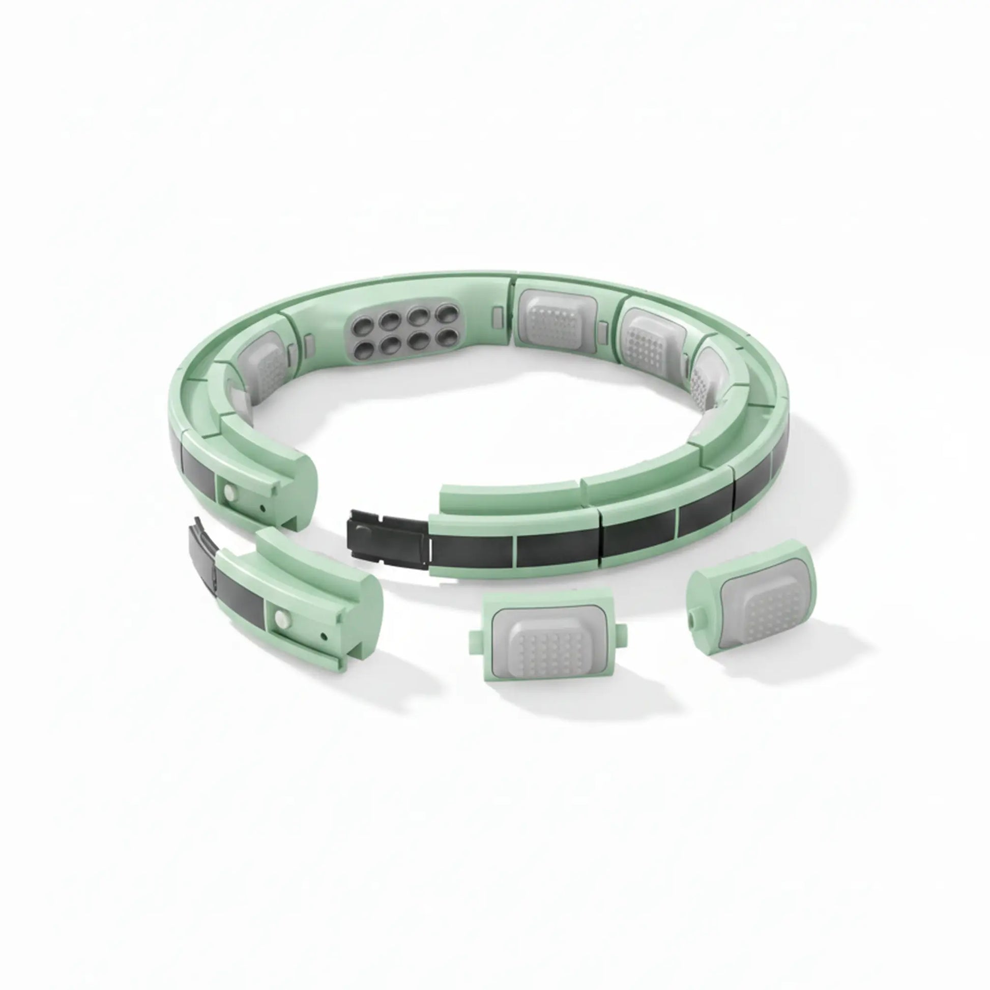Smart weighted hula hoop with removable segments for adjustable waist fit.