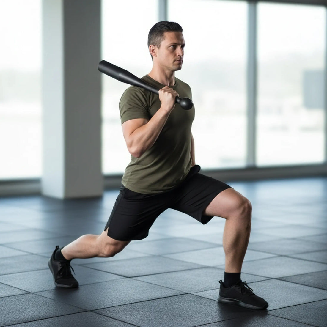 Steel club for rotational strength training