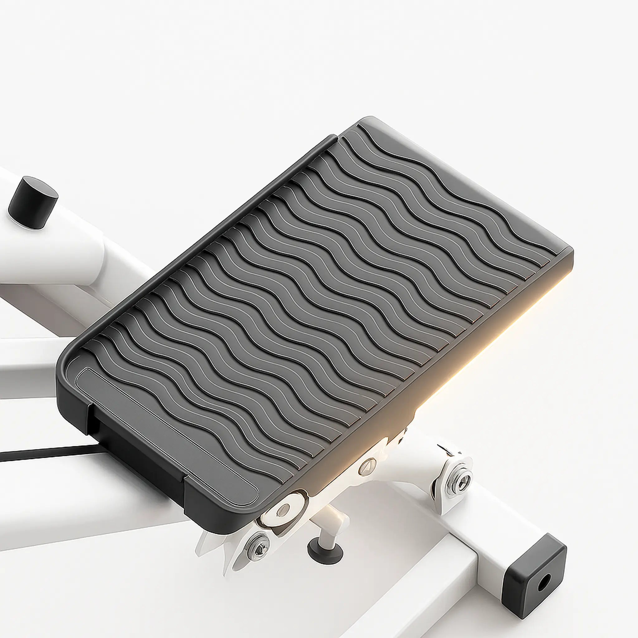 Textured non-slip pedal surface with wave-pattern grip.