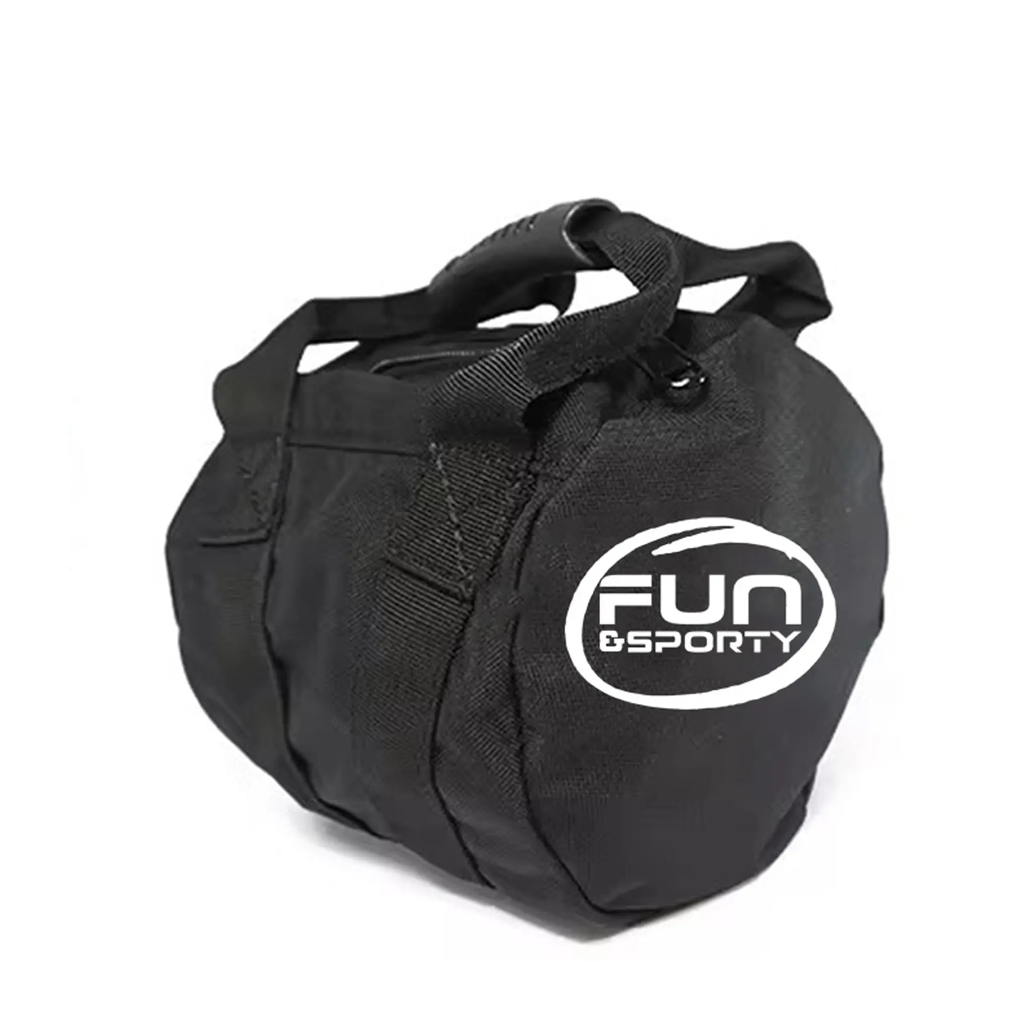 Throwing sandbag with reinforced handles on white background